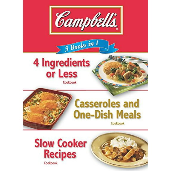 Pre-Owned Campbell's 3 Books in 1: 4 Ingredients or Less Cookbook, Casseroles and One-Dish Meals Cookbook, Slow Cooker Recipes Cookbook (Plastic Comb) 1412725836 9781412725835