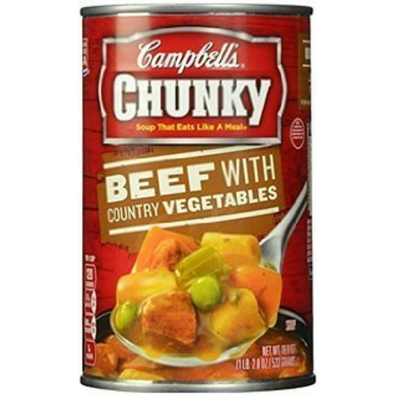 Campbells Chunky Beef With Country Vegetables Soup 18.8 Oz. (Pack Of 3)