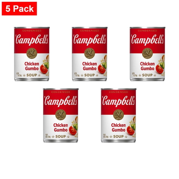 Campbells Condensed Chicken Gumbo Soup 10.5 oz - 5 Pack