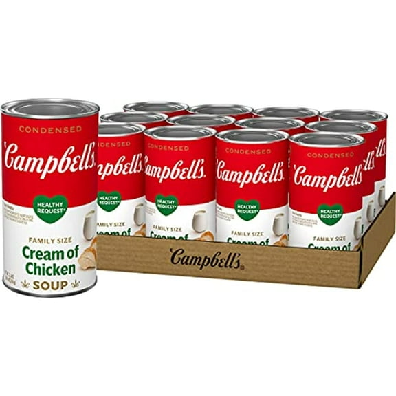 Campbells CondensedHealthy Request Family Size Cream Of Chicken Soup, 22.6 Oz. Can (Pack Of 12)