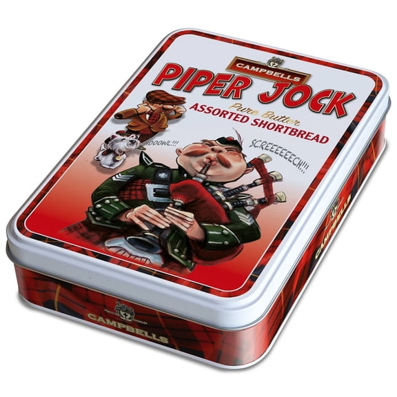 Campbells Shortbread Piper Jock Tin Assorted Shapes 150g