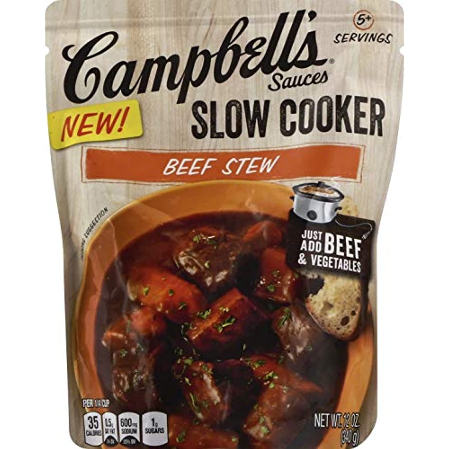 Campbell's Cooking Sauces, Hearty Beef Stew, 12 Oz Pouch (Case of 6)