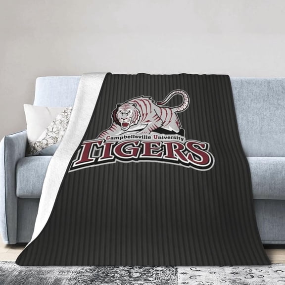 Campbellsville A University Logo Fleece Blanket, Very Soft Microfiber Flannel Blanket for Couch Warm and Cozy for All Seasons