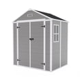 thumbnail image 1 of Campcraft 6x5ft Resin Storage Shed – Durable PP Material, Waterproof, Rust & UV Resistant, Spacious with HD Window Lighting, 1 of 10