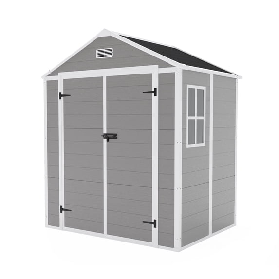 Campcraft 6x5ft Resin Storage Shed – Durable PP Material, Waterproof, Rust & UV Resistant, Spacious with HD Window Lighting