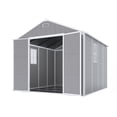 thumbnail image 1 of 8x8ft Resin Storage Shed – Durable PP Material, Waterproof, Rust & UV Resistant, Spacious Design with HD Window Lighting, 1 of 15