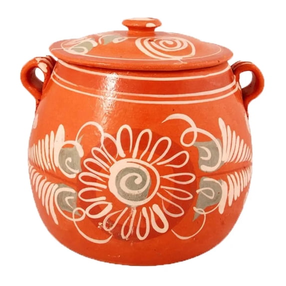 Campeone Clay Cooking Pot, 6 Quart, Handcrafted Design, Traditional Style
