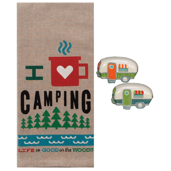 Camper 3 Piece Kitchen Bundle, Towel with Salt and Pepper Shakers