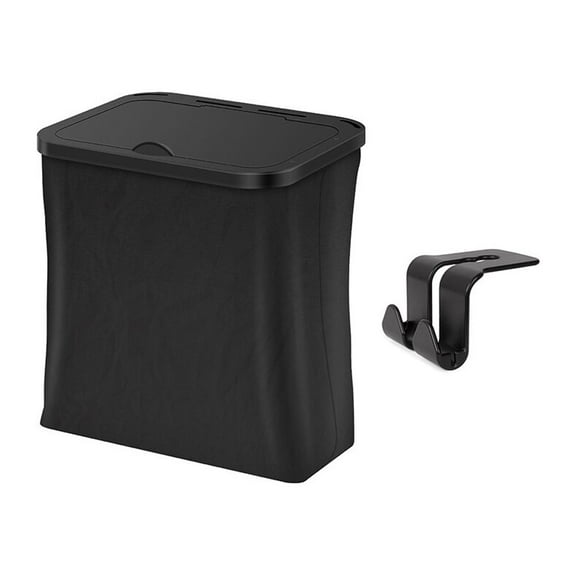 Folding Car Trash Bin Side Mirror Rain Guard Garbage Bags Black