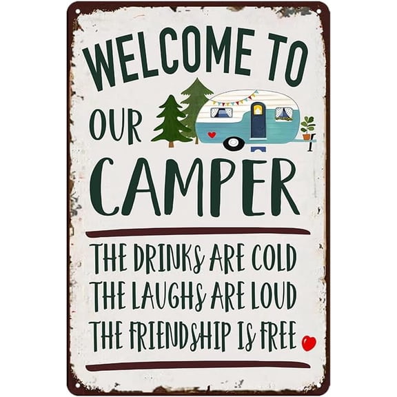 Camper Accessories For Inside Fun Rv Decorations For Inside Camper Rv Gifts For Travel Trailers Camping Signs For Campsite Cool Stuff For A Camper Welcome To Our Camper Signs 12 X 8 Inch