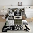 thumbnail image 1 of Camper Adventure Kids Comforter Set Twin Size,Deer Antlers Bear Paws Rustic Farmhouse Bedding Set for Boys Girls Adults Room Decor,Atzec Arrows Boho Down Comforter,Camo Duvet Insert, 1 of 6