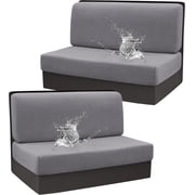 Stretch Camper Cushions Cover Rv Dinette Cover Washable Elastic Sofa Slipcover for RV Camper Bench Backrest Cushion Covers（2 Set,Light gray）