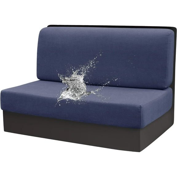 Stretch Camper Cushions Cover Rv Dinette Couch Cover Washable Elastic Sofa Slipcover for RV Camper Bench Backrest Cushion Covers（1 Set,Navy blue）