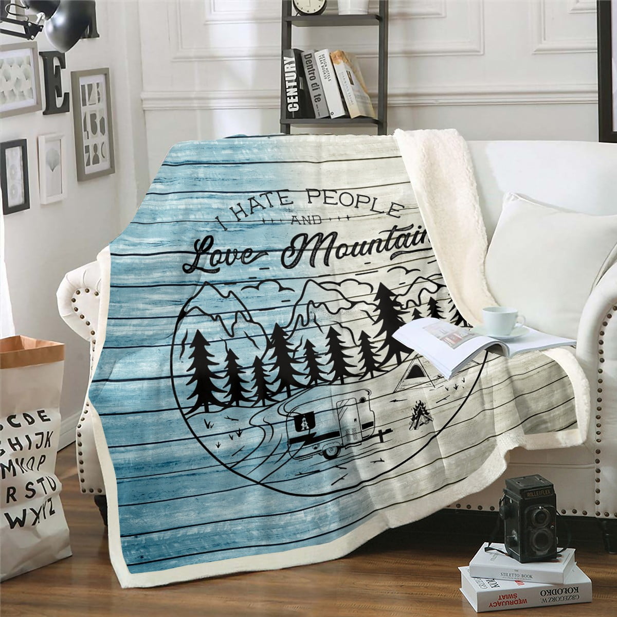 Camper Decor Throw Blanket Happy Camping Bahrain Ubuy