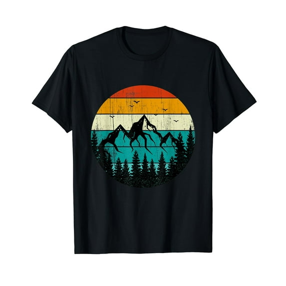 Camper Hiker Scout Camping Hiking Mountains Forest Vintage T-Shirt