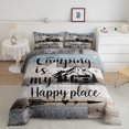 thumbnail image 1 of Camper King Comforter Set for Women,Camping Themed Bedding for Travel Trailers,RV Camping Car Down Comforter,Retro Wood Board Rustic Country Style Duvet Insert Camper Accessories for Inside Gray Blue, 1 of 5