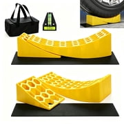 Aiqeek RV Leveling Blocks, 2 Packs RV Leveling System Kit, Up to 35000 LBS, with 2 Yellow Chocks, 2 Non-Slip Mats, 1 Carrying Bag, Easier & Faster to Level Camper