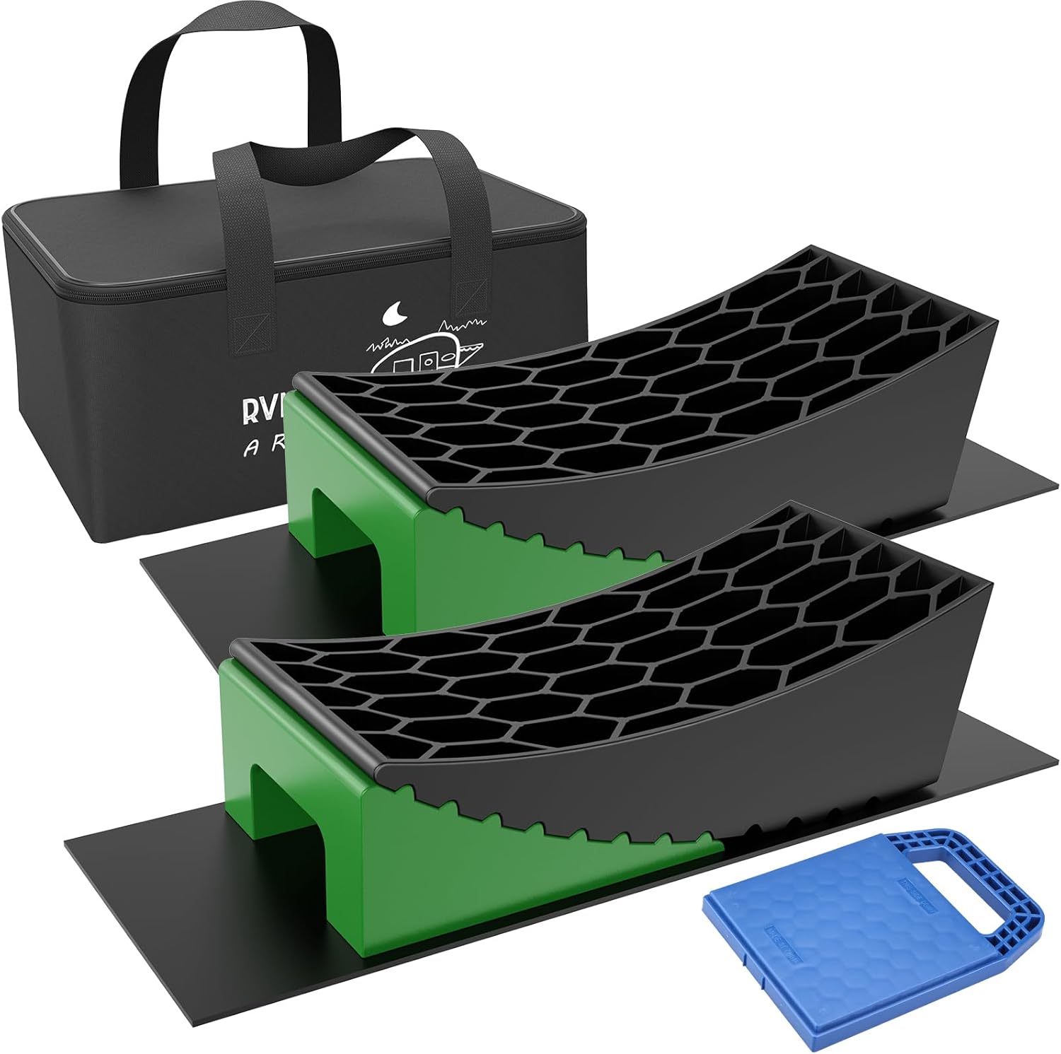 Camper Levelers 8Piece Kit RV Leveling Blocks Camper Wheel Chocks