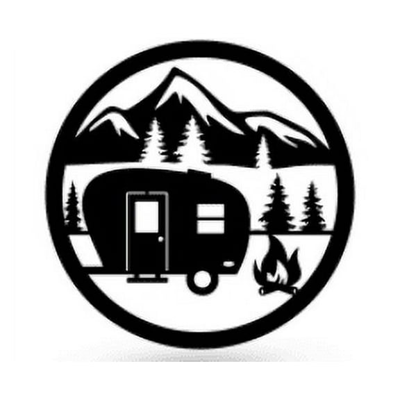 Camper Mountain - Metal Wall Art