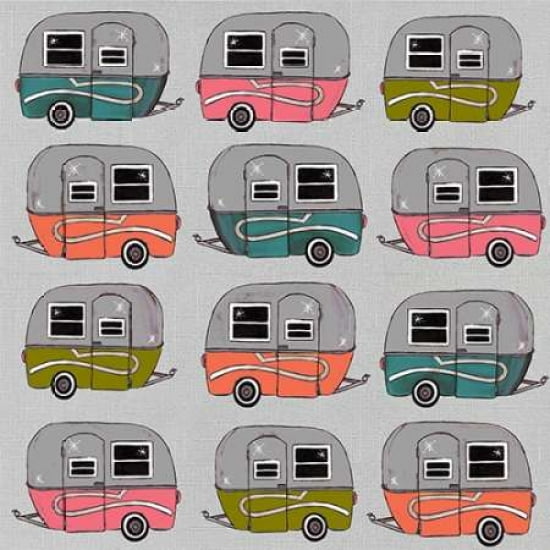 Camper Pattern V Canvas Art - Shanni Welsh (24 x 24)