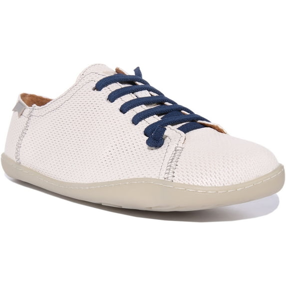 Camper Peu Cami Men's Elastic Lace Up Leather Shoes In Grey Size 7