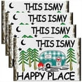 thumbnail image 1 of Camper Placemats Set of 4, Happy Camping Placemats 18x12 inch, Camper Accessories for Travel Trailers Washable & Durable Table Placemats, Indoor/Outdoor Use Table Mats, 1 of 3