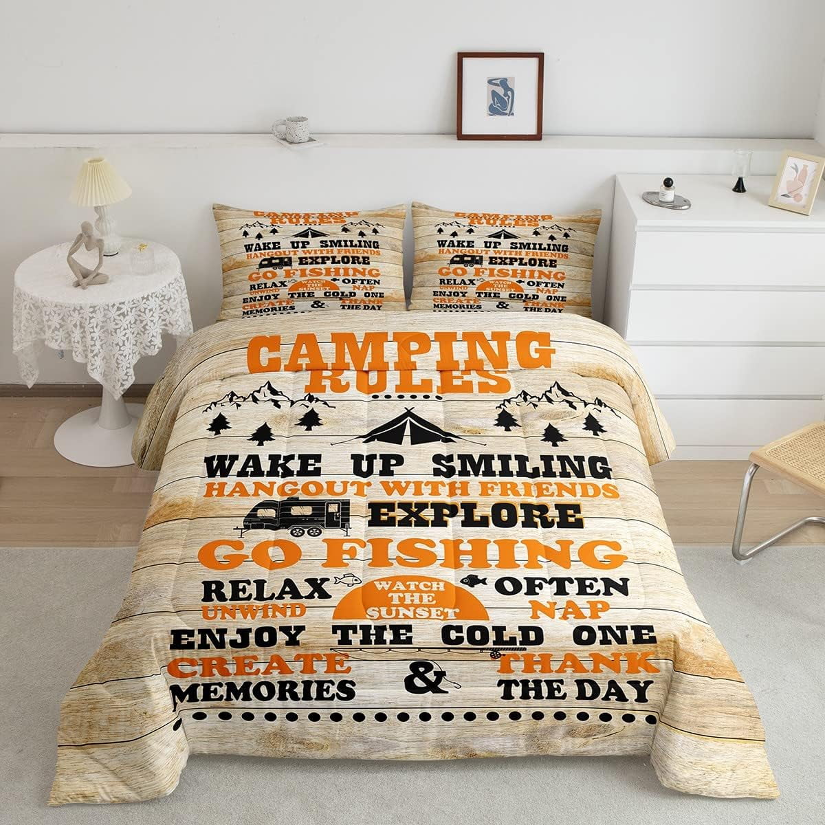 Camper Quilt Bedding for Travel Trailers Bunk Beds Happy Camping ...