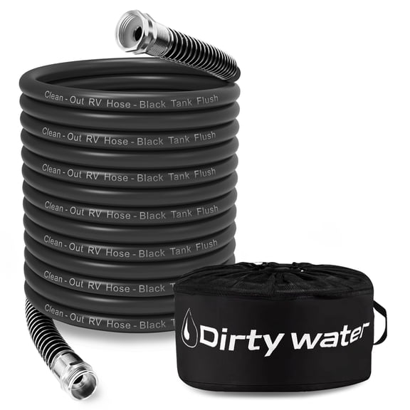 Camper & RV Black Water Hose - No-Kink Design Camper Sewer Hose - RV Accessories With Storage Bag - Perfect For Black Water, Gray Water, And RV Tank Cleaning, 75FT 5/8" Diameter