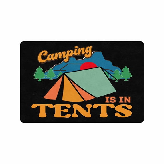 Camper RV Door Mat, Camping Door Mat for Campervan Caravan Motorhomes, Decorative Camp Doormat for Indoor Outdoor Front Entrance-24x16in 30x18in