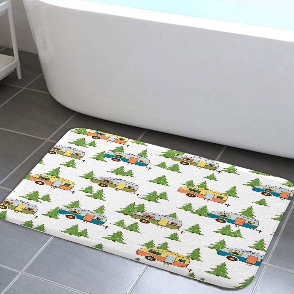 Camper RV Non-slip Bath Mats Rugs, Travel Trailer Camping Bathroom Mats ...