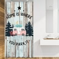 thumbnail image 1 of Camper RV Shower Curtain 36x72 Inch Small Stall Camping Travel Rustic Trailer Narrow Wooden Vintage Farmhouse Fabric Waterproof Bathroom Home Decor Set 7 Plastic Hooks, 1 of 1