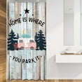 thumbnail image 1 of Camper RV Shower Curtain 36x72 Inch Small Stall Camping Travel Rustic Trailer Narrow Wooden Vintage Farmhouse Fabric Waterproof Bathroom Home Decor Set 7 Plastic Hooks, 1 of 6