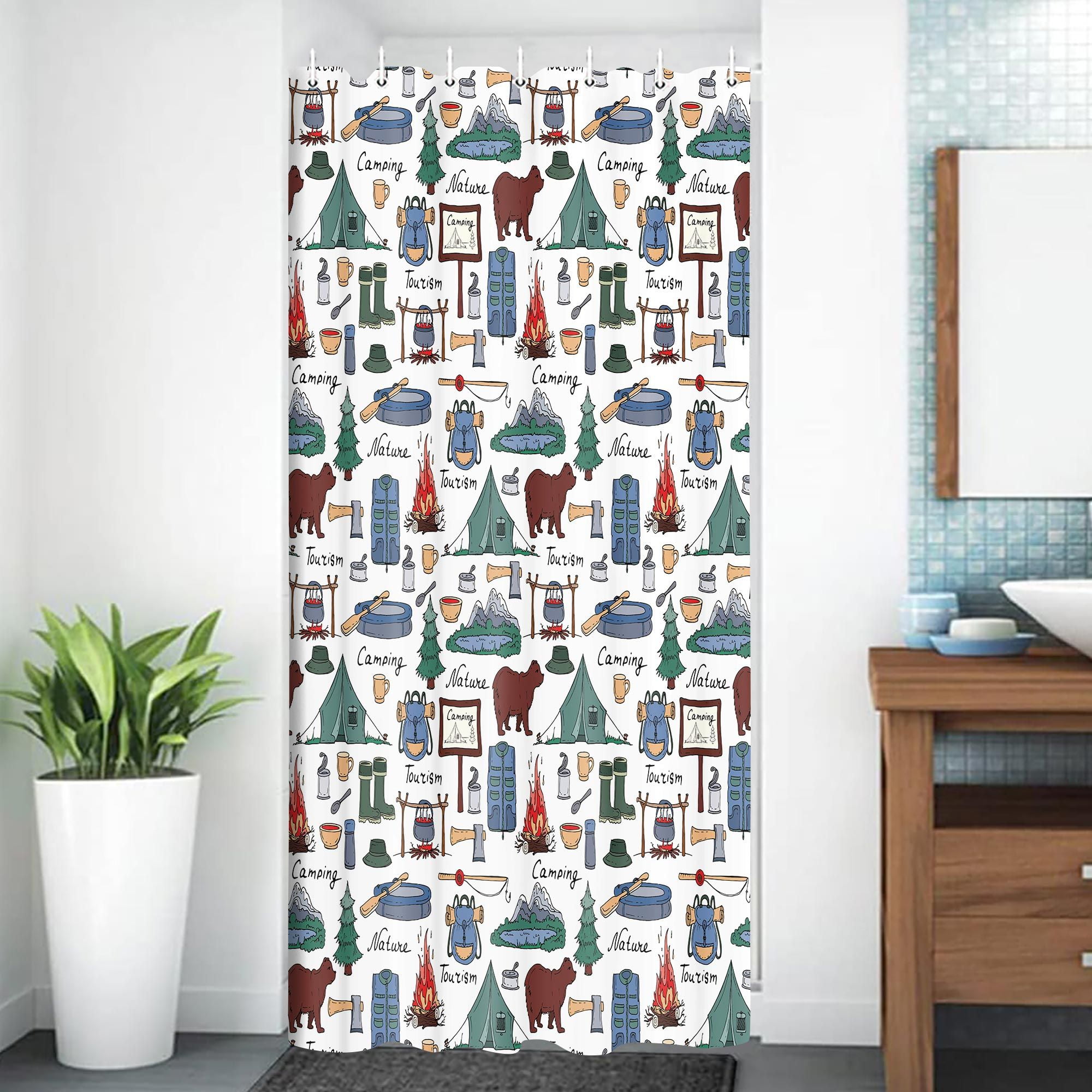Camper RV Shower Curtain for Travel Trailer ,Small Narrow Shorter ...