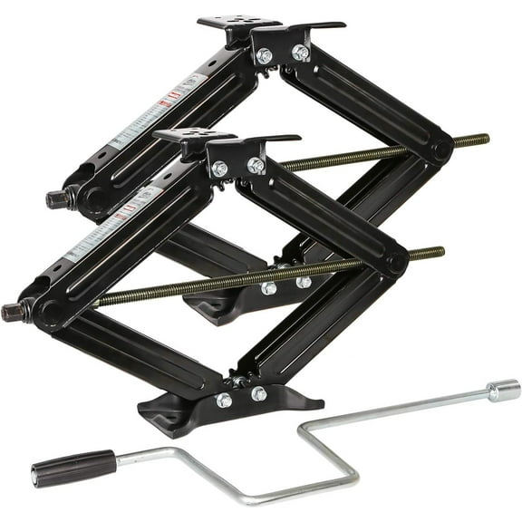 Camper RV Trailer Stabilizer Leveling Scissor Jacks with Handle -24"- 6500lbs - Set of 2