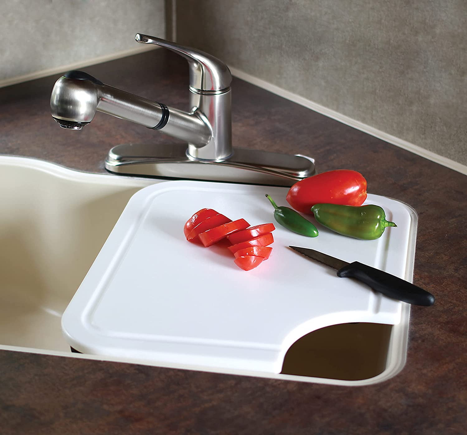 Camper/Rv Sink Mate Cutting Board Features BuiltIn Juice Groove