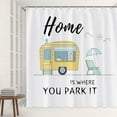 Camper Shower Curtains Pine Trees Travel Camping Creative Design Cartoon Bath Curtain Modern ...