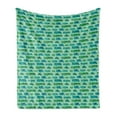 thumbnail image 1 of Camper Soft Flannel Fleece Throw Blanket, Grid Style Squares Background with Various Caravan Models Travel, Cozy Plush for Indoor and Outdoor Use, 60" x 80", Mint Green Green, by Ambesonne, 1 of 6