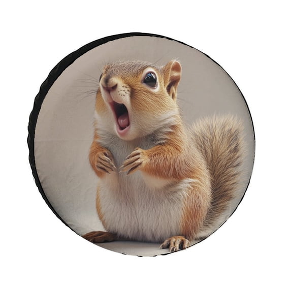 Camper Spare Tire Cover Funny Squirrel Wheel Protectors Tire Covers Weatherproof Wheel Covers Cute Animals Tire Cover Universal Fit for Trailer SUV Truck Camper Travel Trailer 12inch