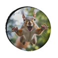 thumbnail image 1 of Camper Spare Tire Cover Funny Squirrel Wheel Protectors Weatherproof Animal Print Tire Cover for Camper Travel Trailer SUV Truck 14inch, 1 of 8