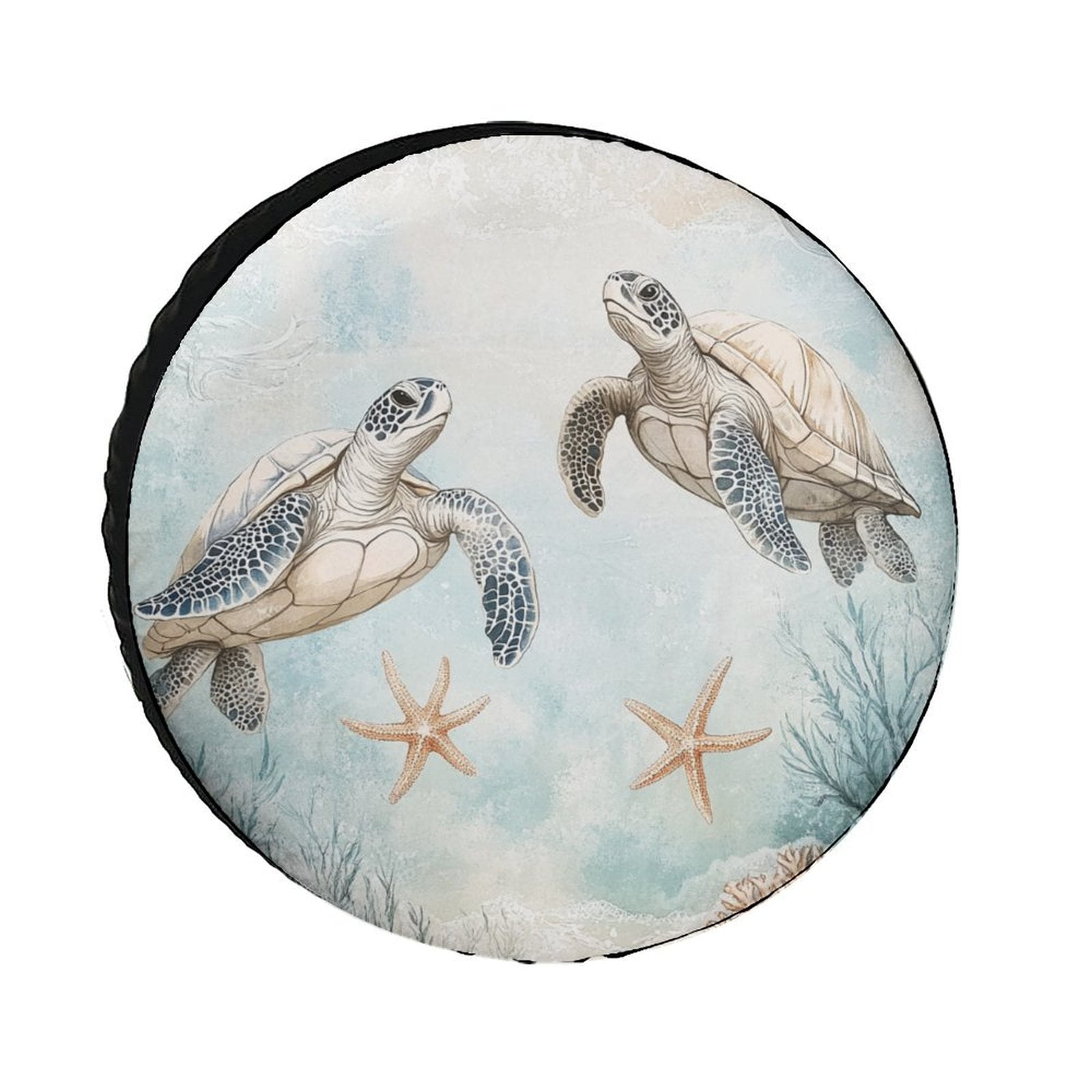 Camper Spare Tire Cover Nautical Green Sea Turtles Beach Theme Wheel ...