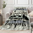 thumbnail image 1 of Camper Throw Blanket, Camping Blanket Gift, Camping Lovers Gift Ideas for Men or Woman, Throws Flannel Blankets Gifts for Camper Outdoor, Campsite Outdoors RV Travel Hiking Bed Sofa Couch 60"x50", 1 of 1