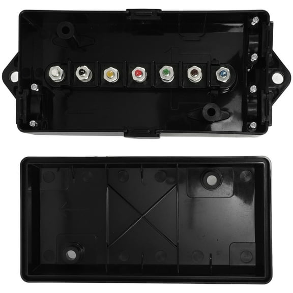 MOKKHNB Box 7 Way Camper Junction Box Black Plastic 1 Trailers