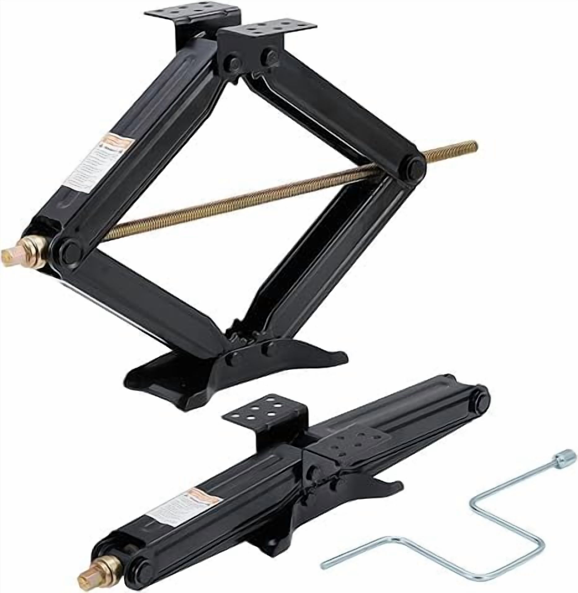 Camper Trailer Stabilizer Leveling Scissor Jacks Set of 2, Car Scissor Lift Jack with 4"-24" Height Adjustable, 7500 Lbs Heavy Duty RV Scissor Jack for Travel Trailer Camper