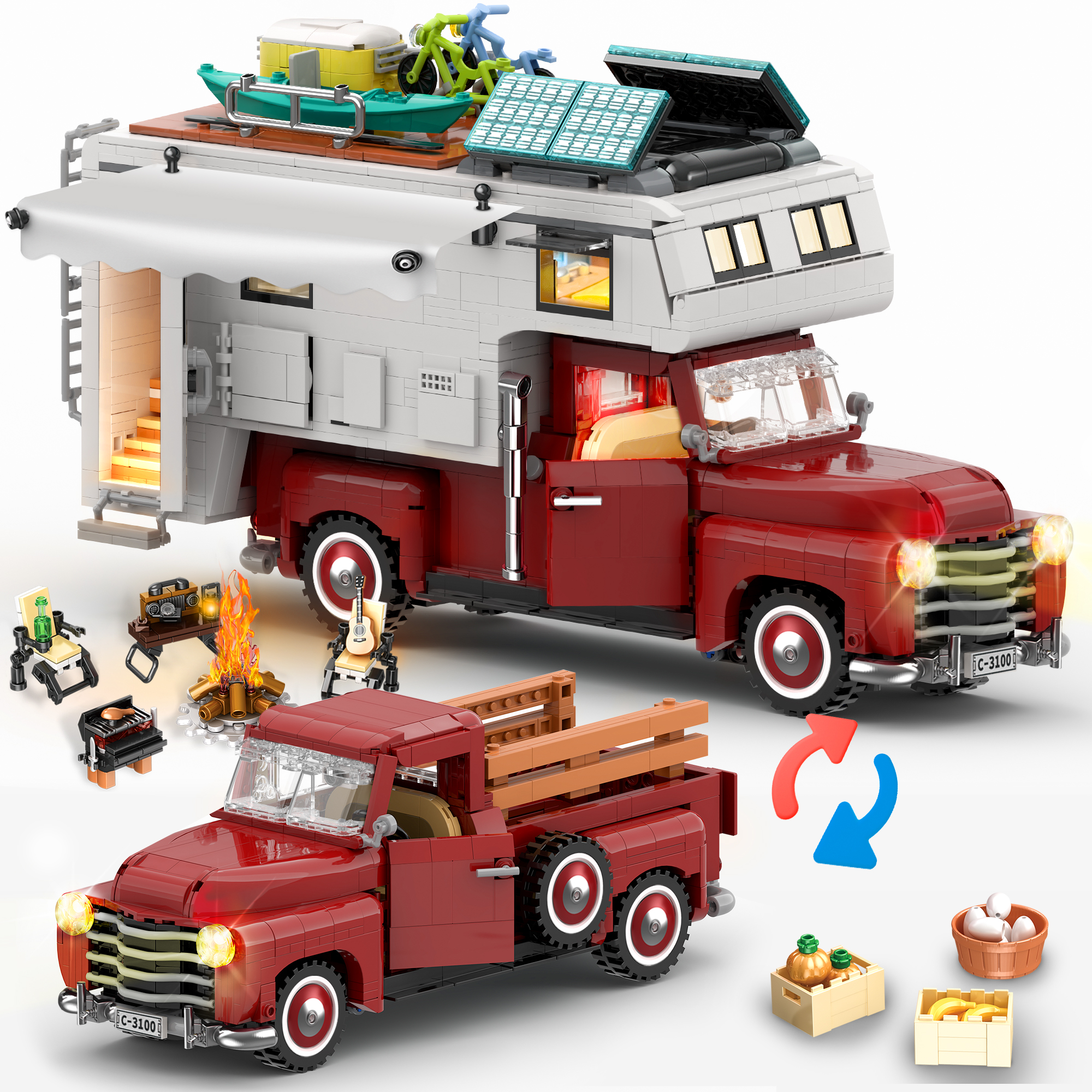 Camper Trailer Lego Rv Camper Set 60117 VAN CARAVAN Lego City Town