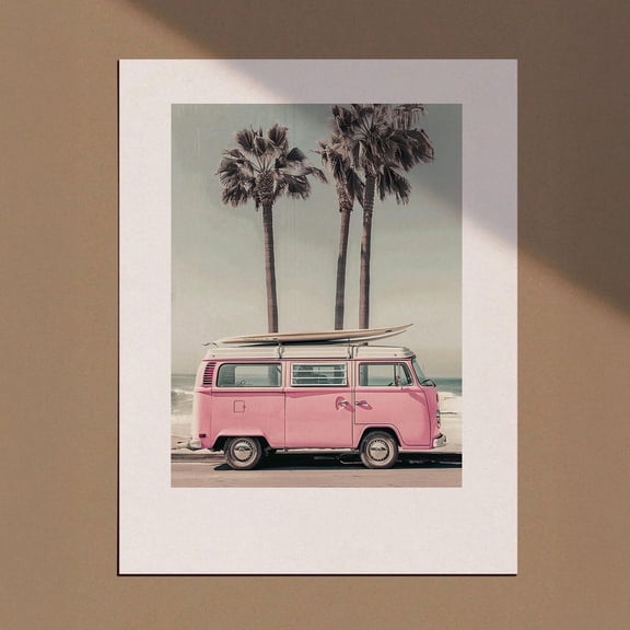Camper Van Decor, Vw Van Poster, Beach Print, Retro Van Print, Beach Decor, Surf Print Art, Coastal Vintage Surf Poster Wall Art, Modern Wall Decor, 8x12 UNFRAMED