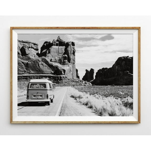 Camper Van Desert Print Van Print Boho Decor Desert Photography Landscape Art Bohemian Art Boho Decor Boho Wall Art Desert Art Wall Art, Modern Wall Decor, 8x12 UNFRAMED