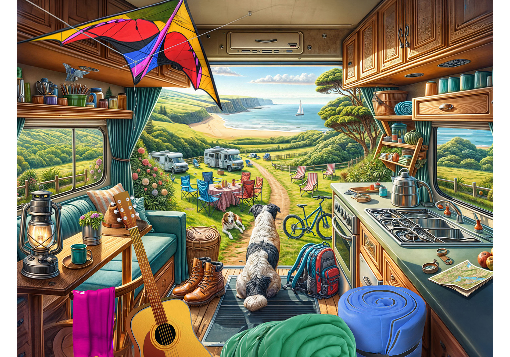 Shape Puzzle Rv Camper Van Jigsaw Puzzle 550 Piece by Vermont Christmas Company - Large ...