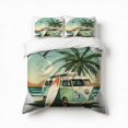 thumbnail image 1 of Camper Van Palm Trees Bedding Set 3 Pcs Soft Microfiber Quilt Cover For Bedroom Decor, Comforter Cover With 2 Pillowcase, 1 of 5