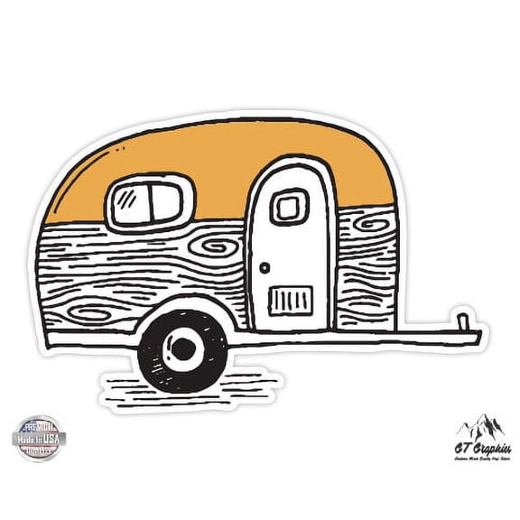 Camper Van Travel Explore Camping - 5" Vinyl Sticker - For Car Laptop I-Pad - Waterproof Decal