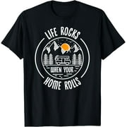 Camper Vintage Retro Shirt Life Rocks Funshirt Camping T-Shirt